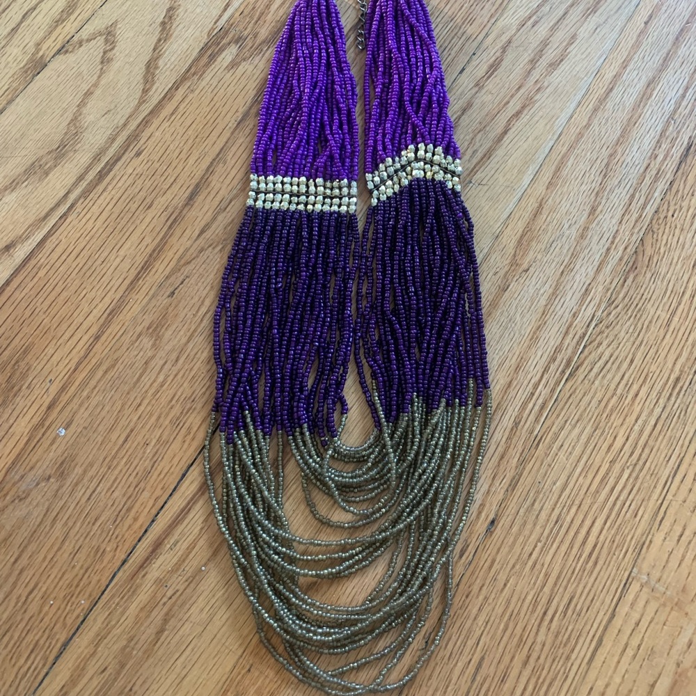 Purple & Gold Statement Necklace